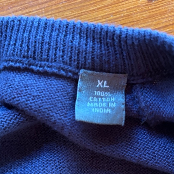 Vintage Sweater Lyle & Scott V-Neck Argyle  Vest - Navy, Red, Light Blue Size XL - Picture 3 of 9